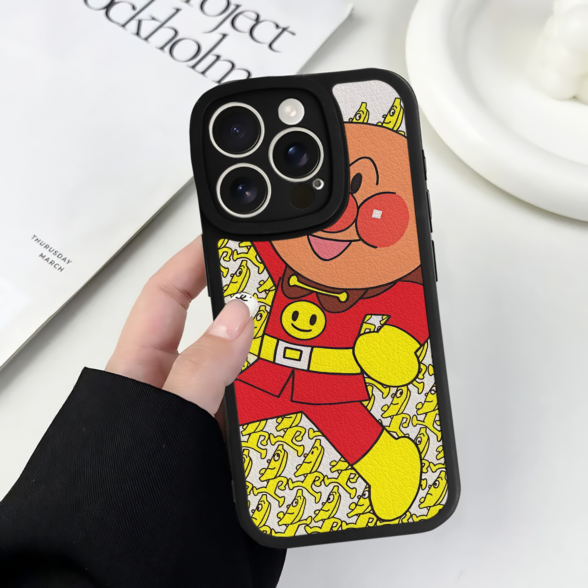 （画像用） アンパンマン Anpanman 【iPhone 16シリーズ対応】シリコンスマホケース（レザー調） 材質：シリコン